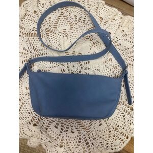 Blue Shoulder Bag Small Purse Adjustable‎ Strap Top Zip Closure
